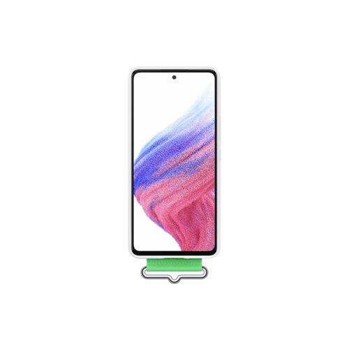 Samsung galaxy A53 5G silikonski ovitek s pa&amp;scaron;čkom, bel Slike