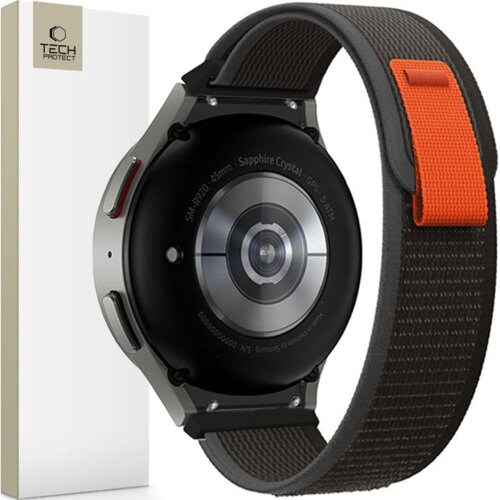 TECH-PROTECT najlon pa&scaron;ček za samsung galaxy watch 4 5 6 7 fe črno oranžen, (21969353) Cene