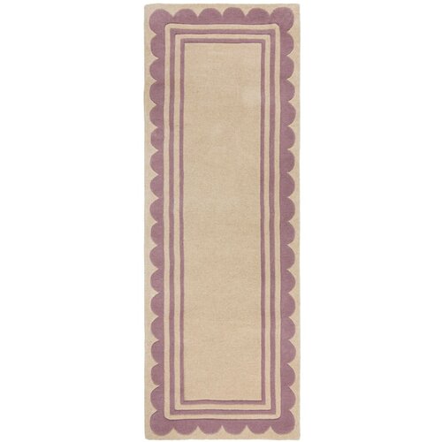Flair Rugs Ljubičasta/u prirodnoj boji ručno rađena vunena staza 80x230 cm Lois Scallop &amp;ndash; Slike