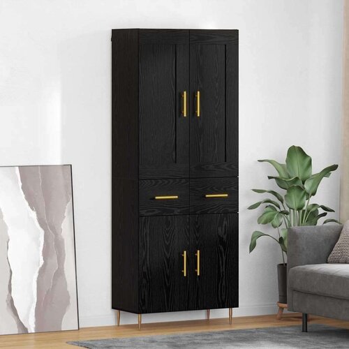  Kuhinjski ormarić s ladicama Crni hrast 69 5 x 34 x 180 cm Konstruirano drvo Slike