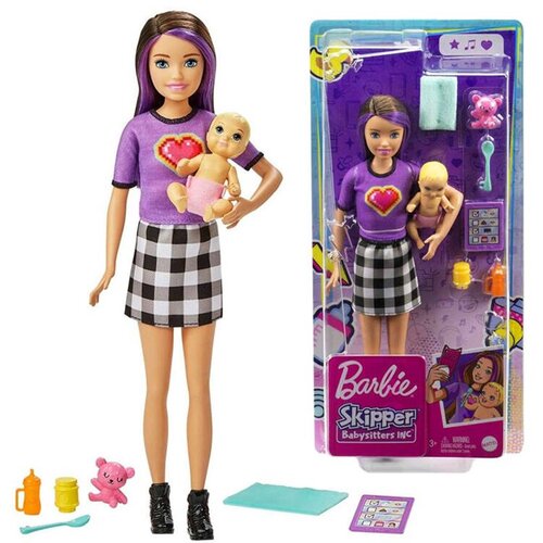 Mattel Lutka Barbie dadilja s bebom i dodacima Slike