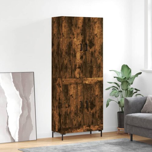 vidaXL Visoka komoda dimljeni hrast 69 5x34x180 cm konstruiranog drva Cene