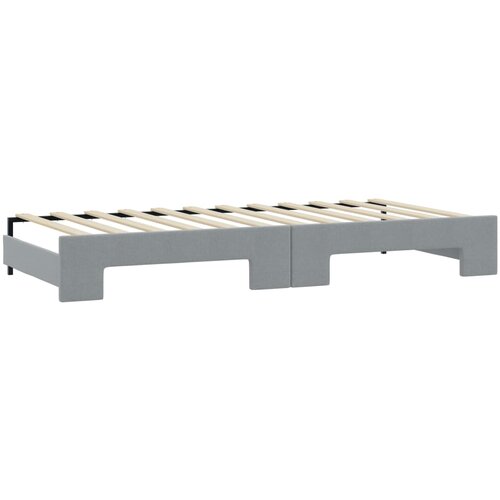  Dnevni krevet na razvlačenje svjetlosivi 100x200 cm od tkanine Slike
