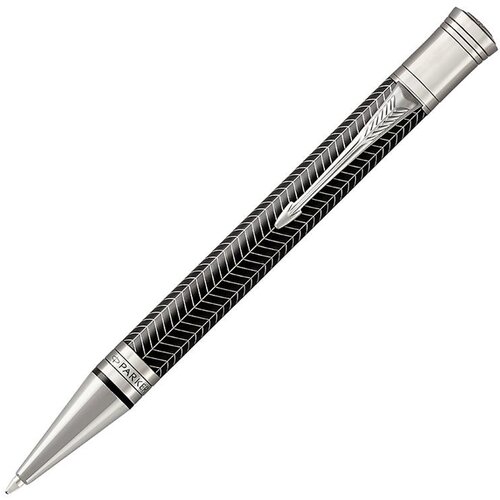 Parker Kemični svinčnik Duofold Chevron, črno srebrn Cene