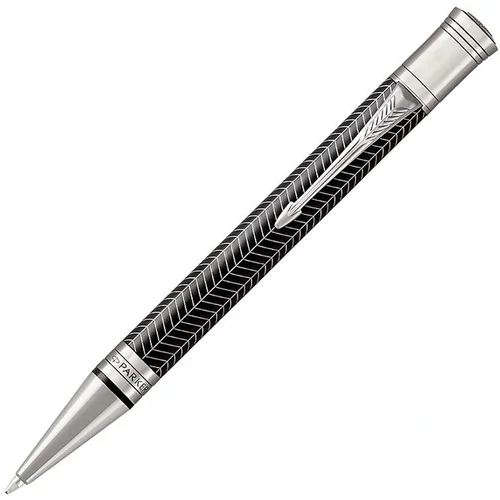 Parker Kemični svinčnik Duofold Chevron, črno srebrn