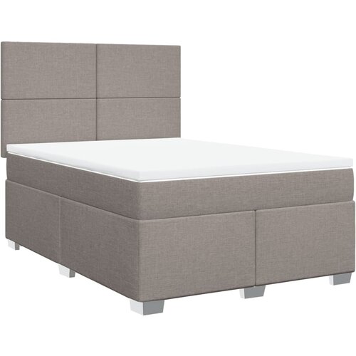 vidaXL Box spring postelja z vzmetnico taupe 140x200 cm blago, (21307225) Cene
