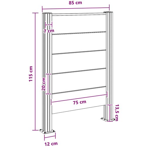 Ograda za kante za smeće Smeđa 85 x 12 x 115 cm Aluminij i WPC Slike