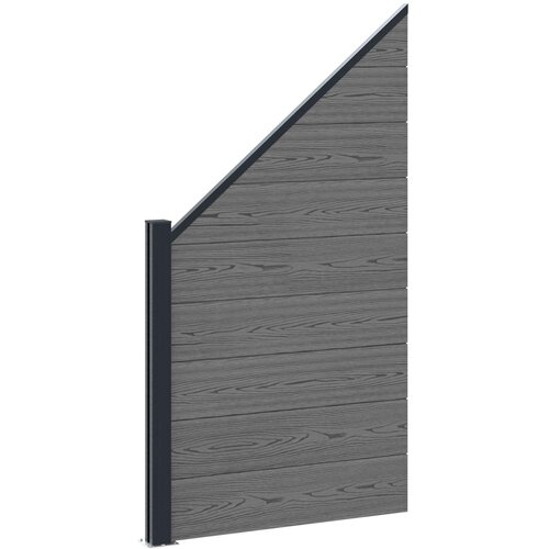 vidaXL Plo&scaron;ča ograje WPC in aluminij Siva, (5000249561) Cene