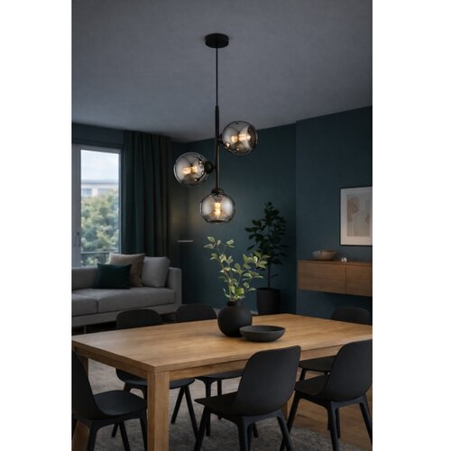  Brilagi - Visilica na sajli 3xE27/60W/230V crna/zadimljena siva Slike