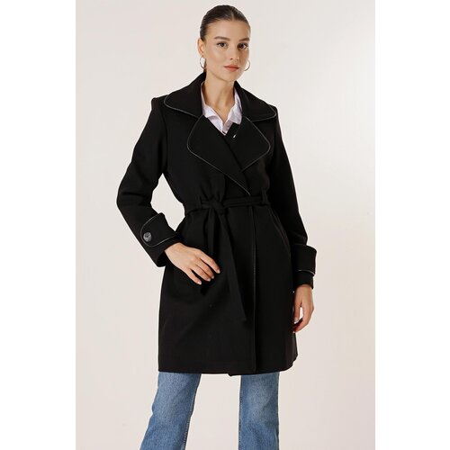 By Saygı Side Pockets, Inner Lined, Welt Imported Cachet Coat Slike