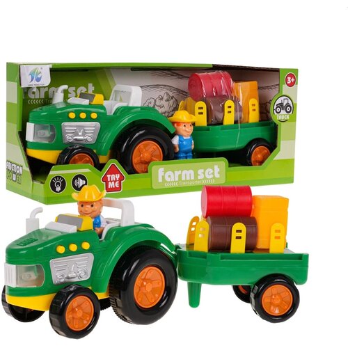  Interaktivni traktor s prikolicom, farmerom i dodacima Inlea4Fun FARM SET Slike
