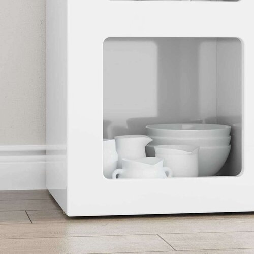  Kreveta Visoki sjaj bijela 59 x 35 x 80.5 cm Konstruirano drvo Slike