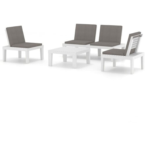 Maison Chic Seti vrtnega pohi&scaron;tva - Vrtna garnitura - Vrtni pohi&scaron;tvo set 4-delna z blazinami plastika bela, (21820391) Cene