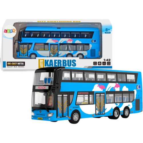  Double-decker Tour Bus 1:42 Metal Lights Blue Cijene