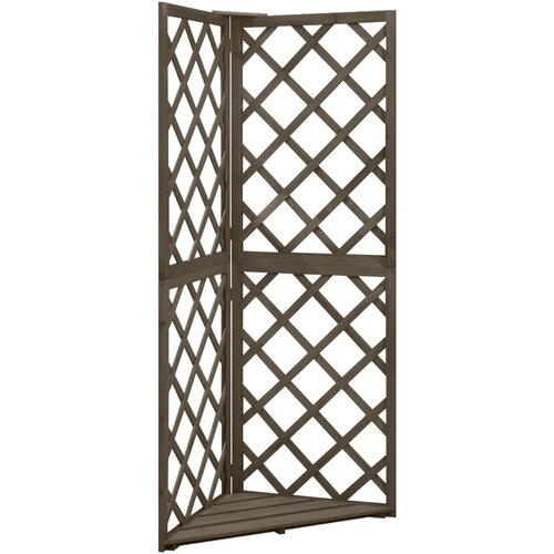 VidaXL kutna re&amp;scaron;etka siva 50 x 50 x 145 cm od masivne jelovine Slike
