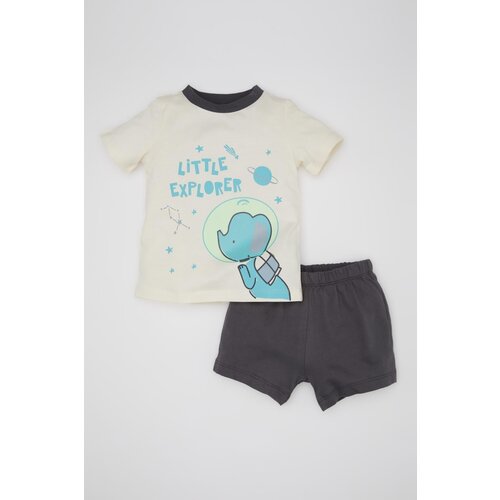 Defacto baby Boy Glow in the Dark Printed Short Sleeve Combed Cotton Pajama Set with Shorts Slike