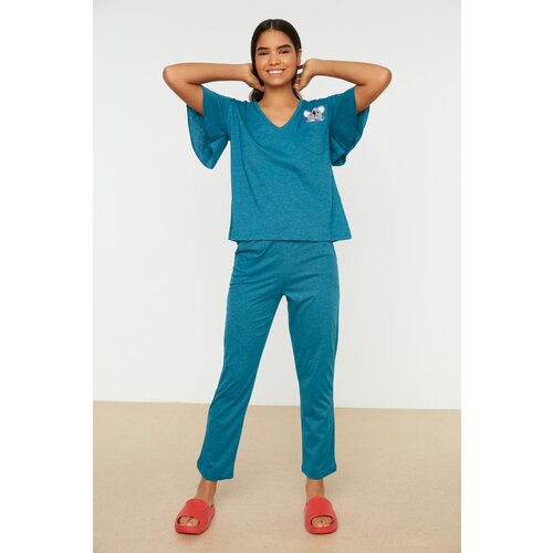 Trendyol Pajama Set - Blue - Plain Slike