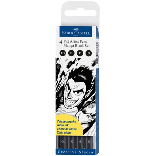 Faber-Castell Flomastri Faber-Castell Pitt Manga 199, črni, 4 kosi Cene
