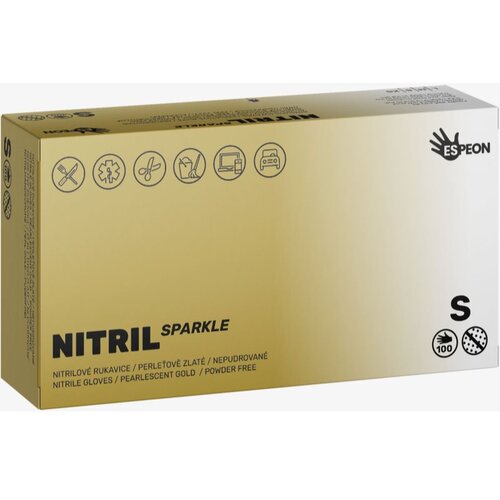 Espeon Nitril Sparkle Pearlescent Gold nitrilne rukavice bez pudera veličina S 2x50 kom Cijene
