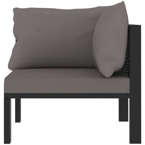 Maison Chic Sekcijski kotni kavč - Sofa - Kanape z levim naslonjalom poli ratan antraciten, (21727128) Slike