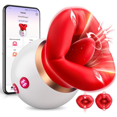 SuperLove 3in1 Sucking, Licking &amp;amp; Rotating Tongue Vibrator Slike