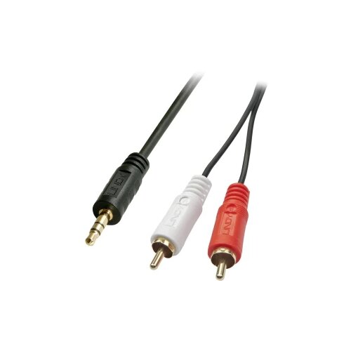 Lindy 35680 Cinch / utičnica audio priključni kabel [2x muški cinch konektor - 1x 3,5 mm banana utikač] 1.00 m crna Cijene