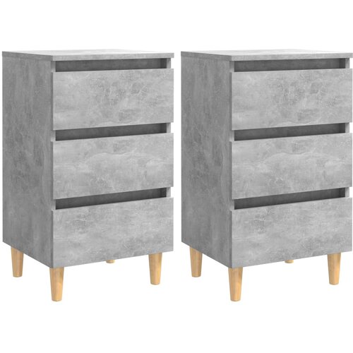 vidaXL noćni ormarići s drvenim nogama 2 kom boja betona 40x35x69 cm Cijene