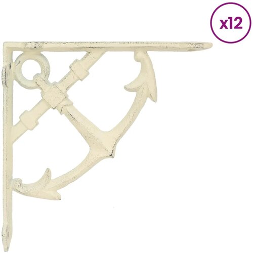  Nosači za zidne police 12 kom. Antički bijela 21 x 21 x 3.5 cm - antički bijela 21 x 21 cm 12 Slike