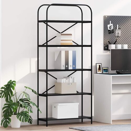 vidaXL Polica Crni hrast 80 x 30 x 183 cm Konstruirano drvo Cijene