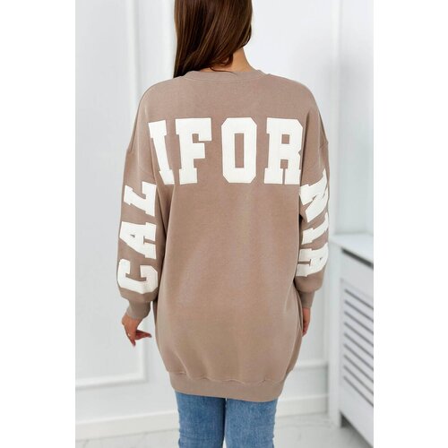 Kesi Insulated sweatshirt with California inscription dark beige Slike