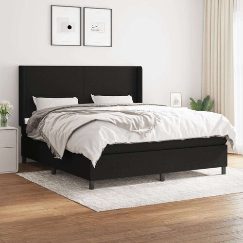 vidaXL Krevet s oprugama i madracem crni 160x200 cm od tkanine Cene