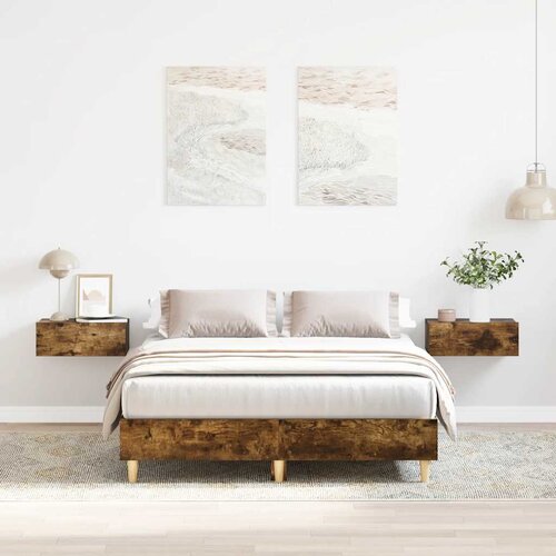 vidaXL posteljni okvir brez ležišča Dimljen hrast 120x200 cm Cene
