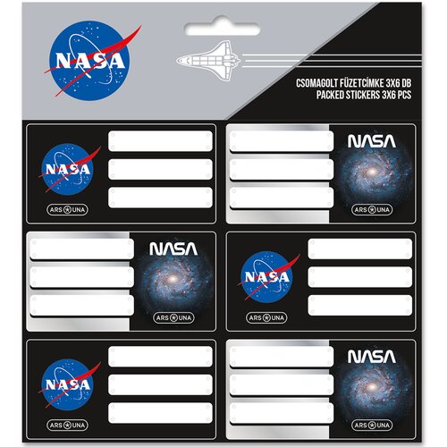 Ars Una naljepnice za bilježnice s NASA uzorkom, pakirane 3 x 6 kom. Cijene