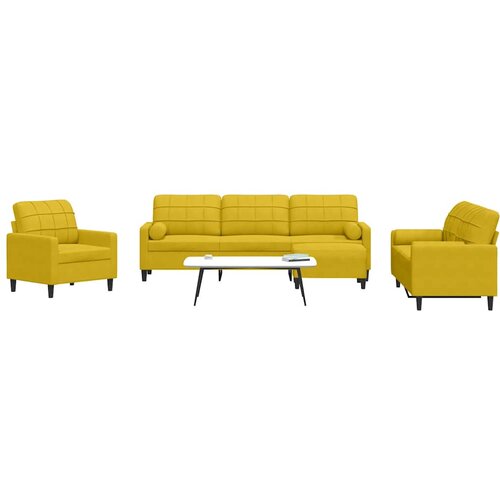  4-dijelni set sofa s jastucima žuti bar&scaron;unasti Cijene