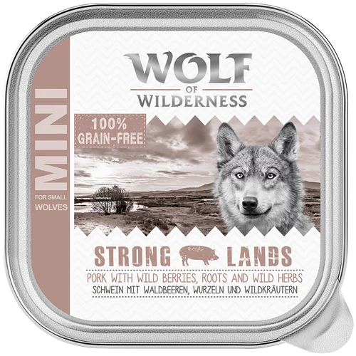 Wolf of Wilderness MINI Adult 6 x 150 g - zdjelice - Strong Lands - svinjetina
