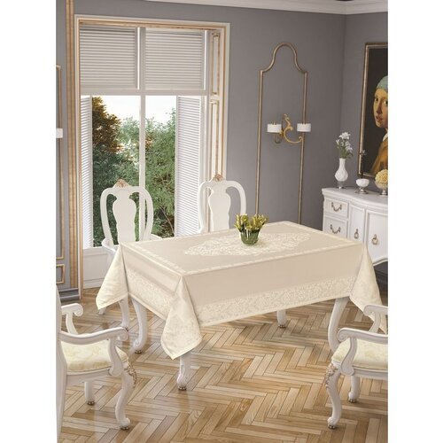 Dekordom stolnjak GOLD ETAMIN 150x260cm - Cream Cene