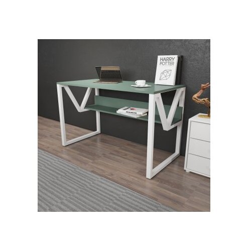 Hanah home Radni sto Lona, 120x72.8x60 cm, Maslinasto-bijela Slike