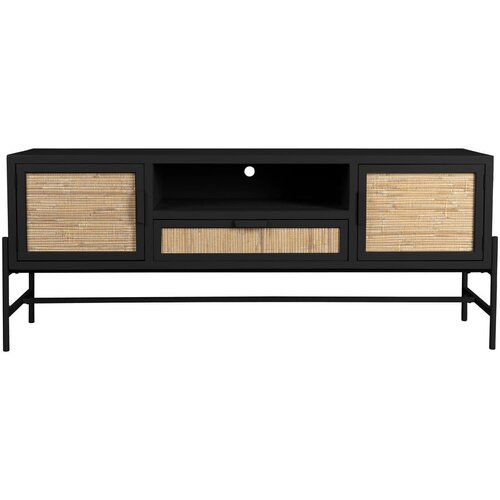 Dutchbone Črna TV omarica iz masivne jelke 148x60x38 cm Yasu &amp;ndash; Slike