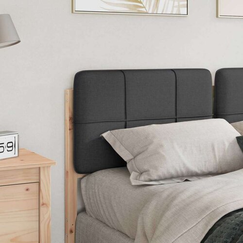 VidaXL tapecirani uzglavlje s uzglavljem smeđa i tamno siva 135 cm Slike
