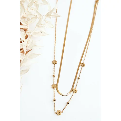 Kesi Women's snake chain with flowers, gold