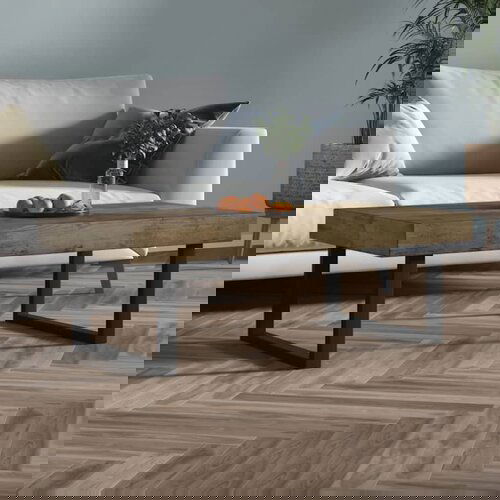 VidaXL Stolić za kavu tamnosmeđi i crni 120 x 60 x 40 cm MDF i željezo Slike