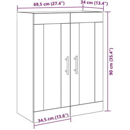  Zidni ormar s staklenim vratima Starinsko drvo 69 5x34x90 cm Slike