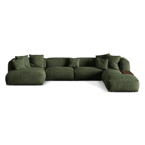 Micadoni Zelena kutna garnitura od boucl&amp;eacute; tkanine (s desnim kutom/u obliku slova &amp;quot;U&amp;quot;) Martina &amp;ndash; Home Slike
