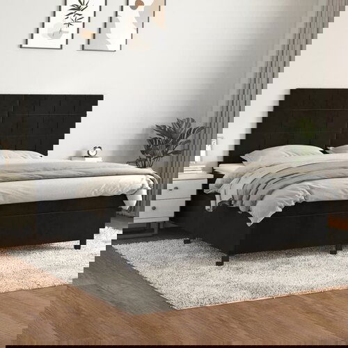 vidaXL Krevet s oprugama i madracem crni 180x200 cm baršunasti Cijene
