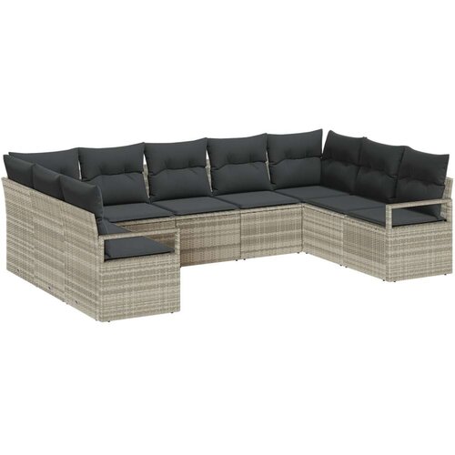  9-dijelni set vrtnog kauča s jastucima svjetlosiva poli ratan  2-sjedala vrtni kauč sa skladištem i jastucima sivi poli ratan Cijene