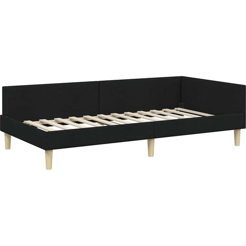  Kutni krevetni okvir s madracem 2 kom. Crna 100 x 200 cm Slike