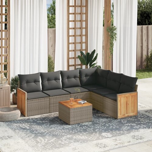  7-dijelni set vrtnih sofa sivi od poliratana Cene