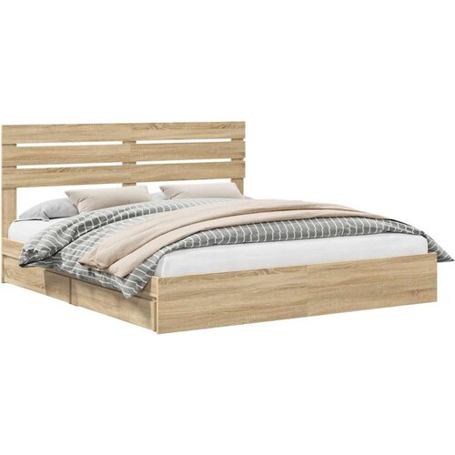  Krevet s od storage Sonoma hrast 180 x 200 cm Konstruirano drvo Slike