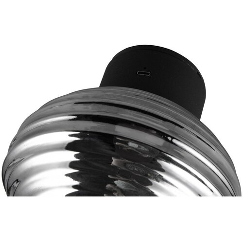 REALITY Temno siva steklena LED stenska svetilka na USB &amp;oslash; 15,5 cm Earl &amp;ndash; Slike