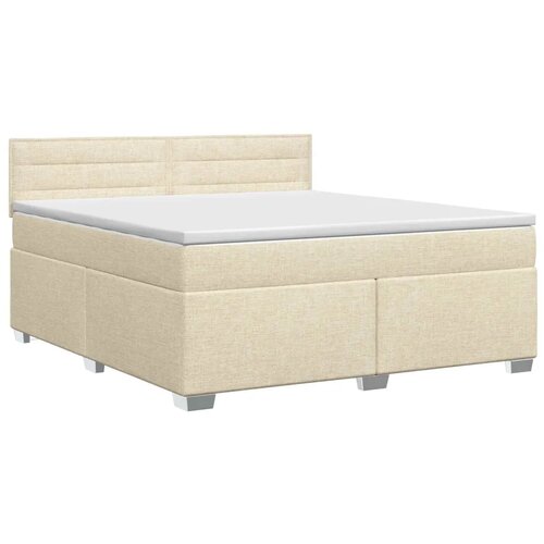  Boxspring krevet s madracem Krem 160 x 200 cm Tkanina - Krem 160 x 200 cm Dizajn linija Slike
